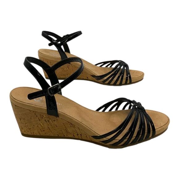 A2 by Aerosoles Fruit Cake Wedge Sandal Black/Cork US Women's 9M - Picture 3 of 8